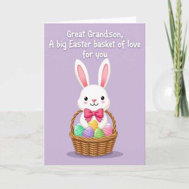 Bunny Basket Easter Card Kort (Framsida)