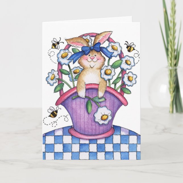 Bunny Basket - gratulationskort Helgkort (Framsida)
