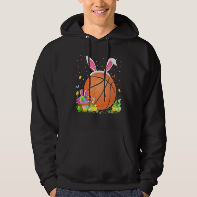 Bunny Basketball Påskägg Hunt Basketball Easte Hoodie (Framsida)