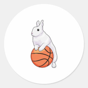 Bunny Basketball-spelare Runt Klistermärke