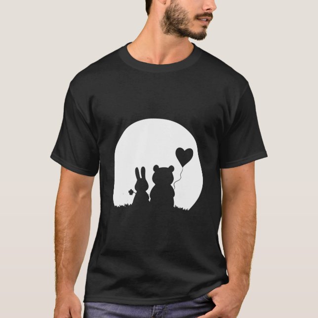 Bunny Bear Love 'S Day Rabbit T Shirt (Framsida)