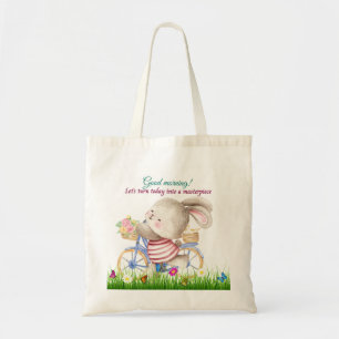 Bunny Bike Tote Bag Tygkasse