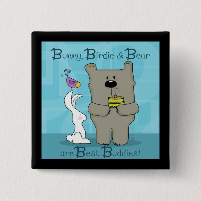 Bunny, Birdie och Bear - Best Buddies Knapp (Framsida)