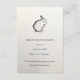Bunny Birth Notice, Classic, Traditional Meddelande