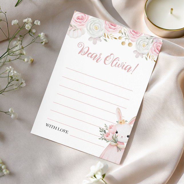 Bunny Birthday Floral Time Capsule Card Inbjudningar (Skapare uppladdad)