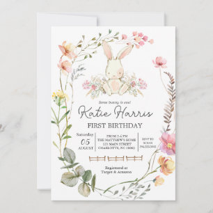Bunny Birthday-inbjudan... En bunny är en Invit Inbjudningar
