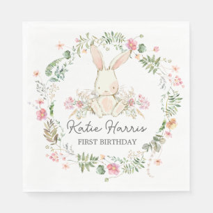Bunny Birthday-inbjudan... En bunny är en Invit Pappersservett