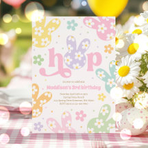 Bunny Birthday Pastel Daisy Blommigt Vår Party