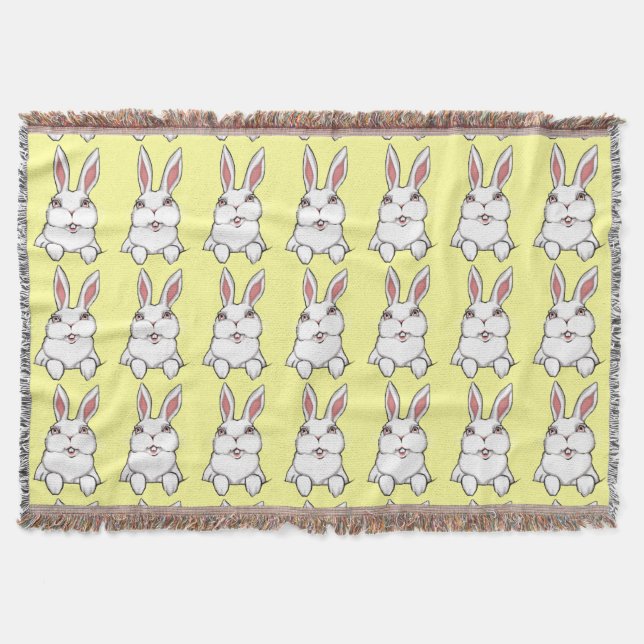 Bunny Blanket Påskhare Rabbit Throw Blankets Mysfilt (Framsidan)