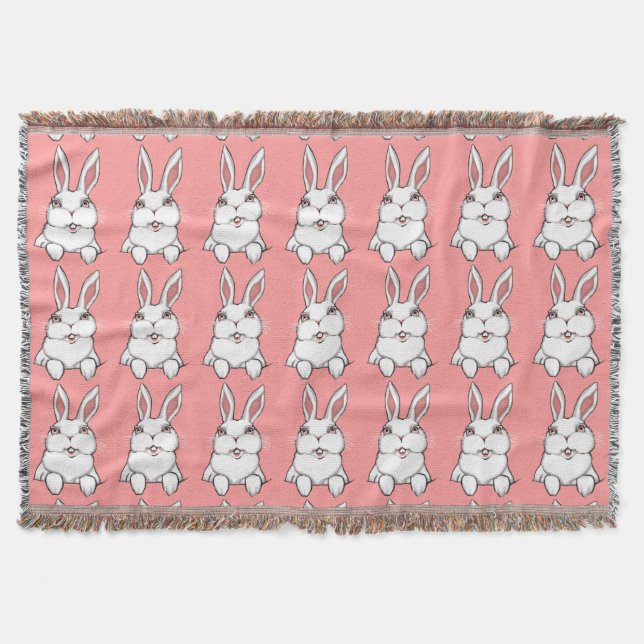 Bunny Blanket Rosa Bunny Rabbit Throw Blankets Filt (Framsidan)