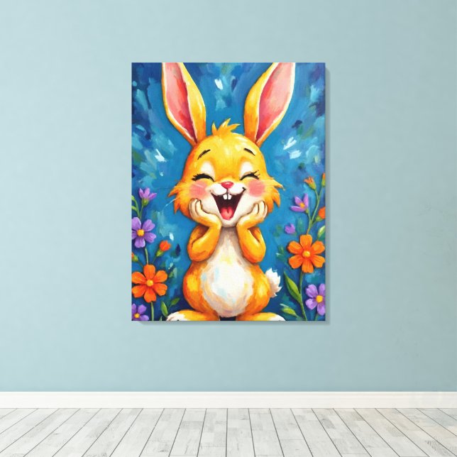Bunny Bliss Canvastryck (Insitu (trägolv))