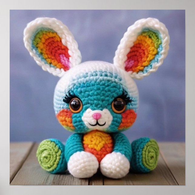 Bunny Bliss Crochet: Färgkanin i Sweet Hues Poster (Framsidan)