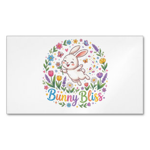 Bunny Bliss Söt Kanin Älskare T-Shirt Magnetiska Visitkort