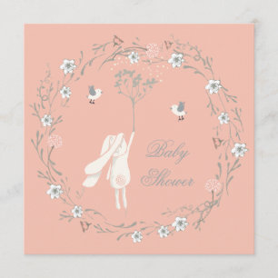 Bunny Blommigt Dandelioner Babyskor Inbjudningar