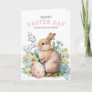 Bunny & Blommigt Egg Helgkort