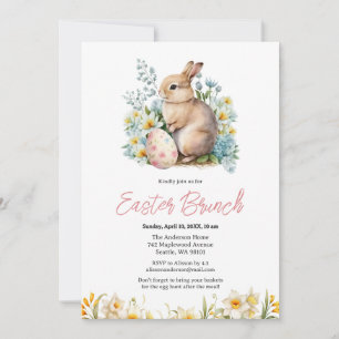 Bunny & Blommigt Egg Inbjudningar