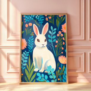 Bunny Blommigt Poster