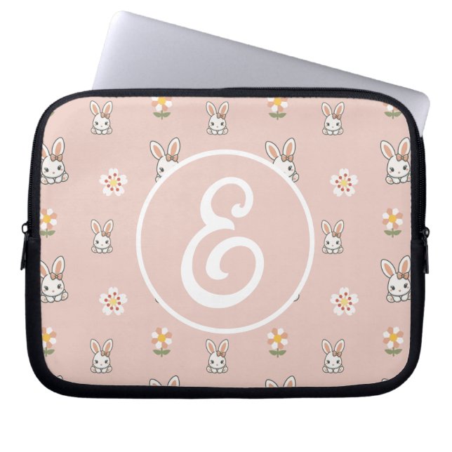 Bunny Bloom Delight Laptop Fodral (Framsidan)