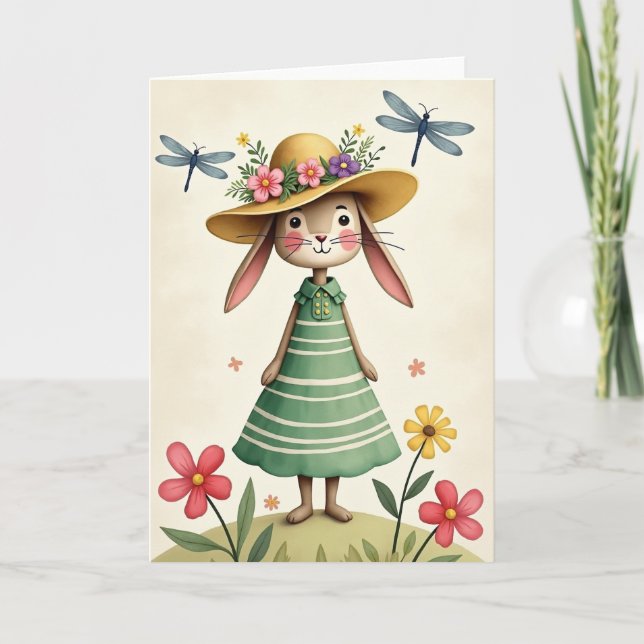 Bunny Blooms Summer Day Card Kort (Framsida)