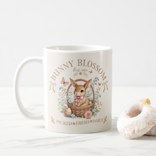 Bunny Blossom Easter Rabbit in Floral Basket Kaffemugg (Med munk)