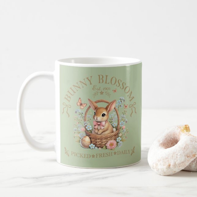 Bunny Blossom Easter Rabbit in Floral Basket Kaffemugg (Med munk)