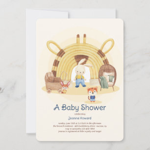 Bunny Blue Baby Shower-inbjudan Inbjudningar