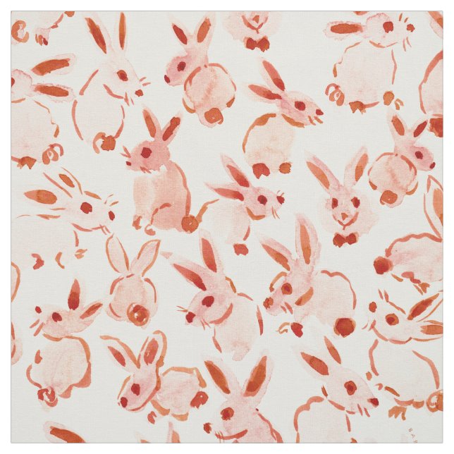 BUNNY BOMB Mjuka persikofärgade kaniner Tyg (Provkarta)