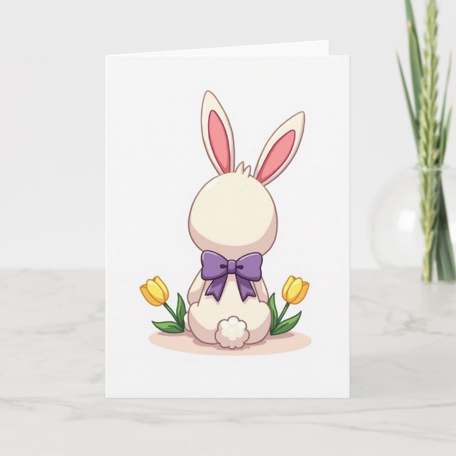 Bunny Bow Springtime Card Kort (Framsida)