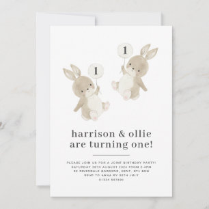 Bunny Boy Joint 1:a födelsedagsinbjudan Inbjudningar
