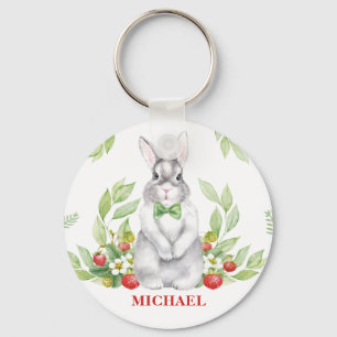 Bunny Boy Monogrammed Nyckelring