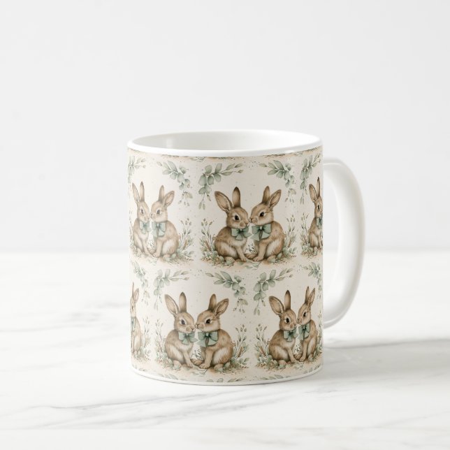 Bunny Breeze Mugg: Vår Sip Joy 🍃 🐇 Kaffemugg (Framsida höger)