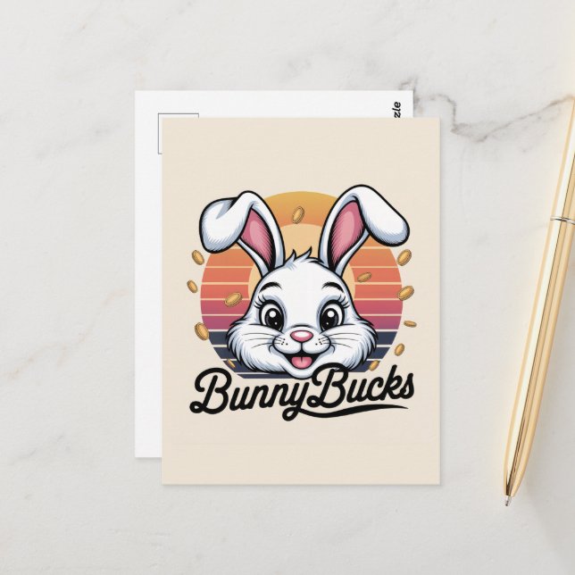 Bunny Bucks Vykort (Fram/Back In Situ)