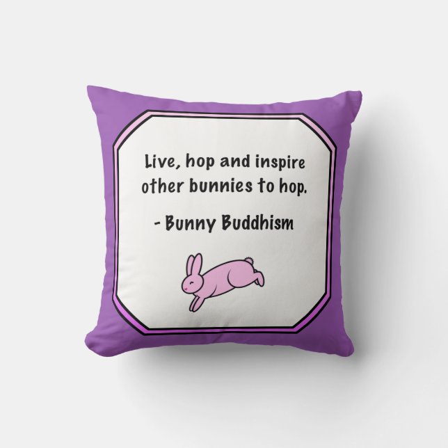 Bunny Buddhism "Inspire other to Skutt" Pillow Kudde (Framsida)