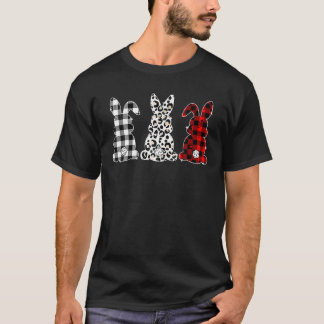 Bunny Buffalo Red Play Leopard Skriv ut Glad påsk T Shirt