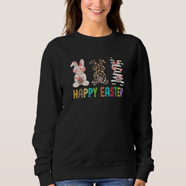 Bunny Buffalo Red Play Leopard Skriv ut Glad påsk T Shirt (Framsida)