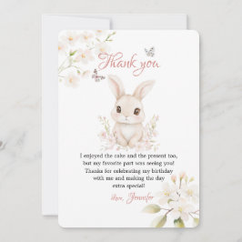 Bunny Butterfly Pink Petals Stationery Tack Kort