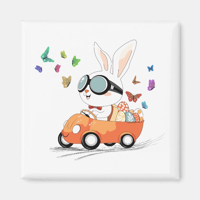 Bunny Carrot Hopping Ride Magnet (Framsidan)