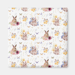 Bunny Celebrates-Påsk-dagen med fjärilar Magnet