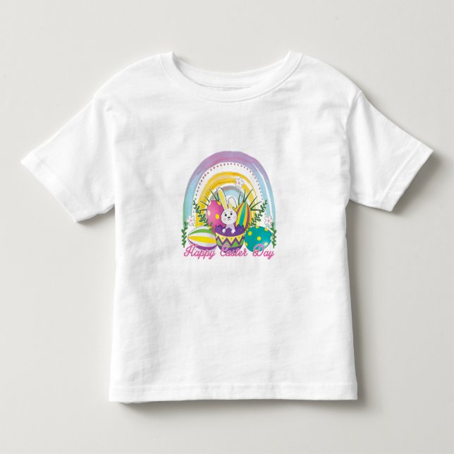 Bunny Celebrates Påsk Day T Shirt (Framsida)