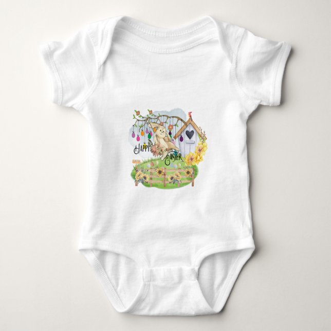Bunny Celebrates Påsk Day T Shirt (Framsida)
