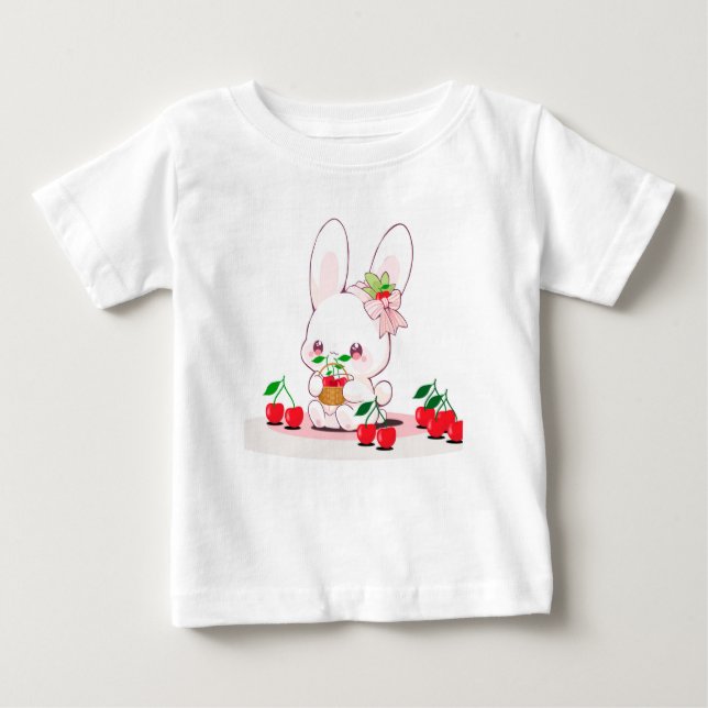 Bunny & Cherries: Sweet Harmony-insamling! 🍒 🐰 T Shirt (Framsida)