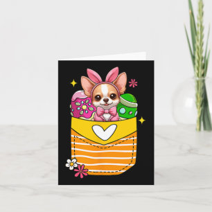 Bunny Chihuahua Påsk Chocolate Eggs Inside Pocke Kort