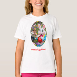 Bunny & Child Photo Oval Frame Easter T Shirt