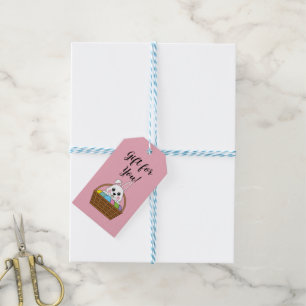 Bunny Colorful Påsk EggHunt Basket   Anpassa Presentetikett