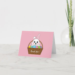 Bunny Colorful Påsk EggHunt Basket Anpassa Tack Kort