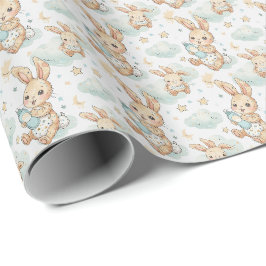 Bunny Cute Baby Pastel Watercolor Mönster Presentpapper