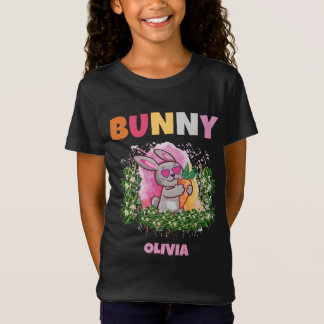 BUNNY CUTE FUNNY COLORFUL PERSONLIG KIDS T SHIRT