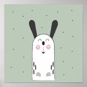 Bunny Cute Tecknad Kids Baby Poster