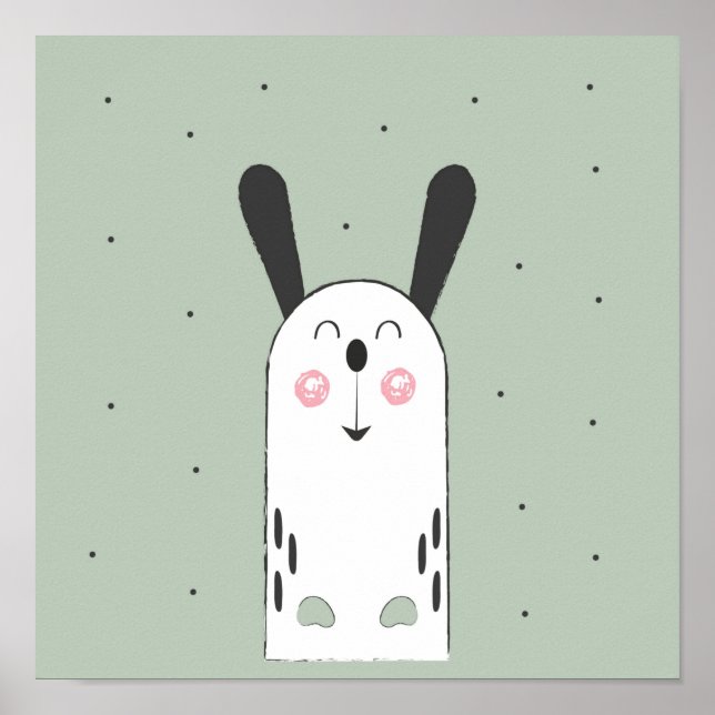 Bunny Cute Tecknad Kids Baby Poster (Framsidan)