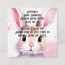 Bunny Cute Watercolor Rosa babydusch